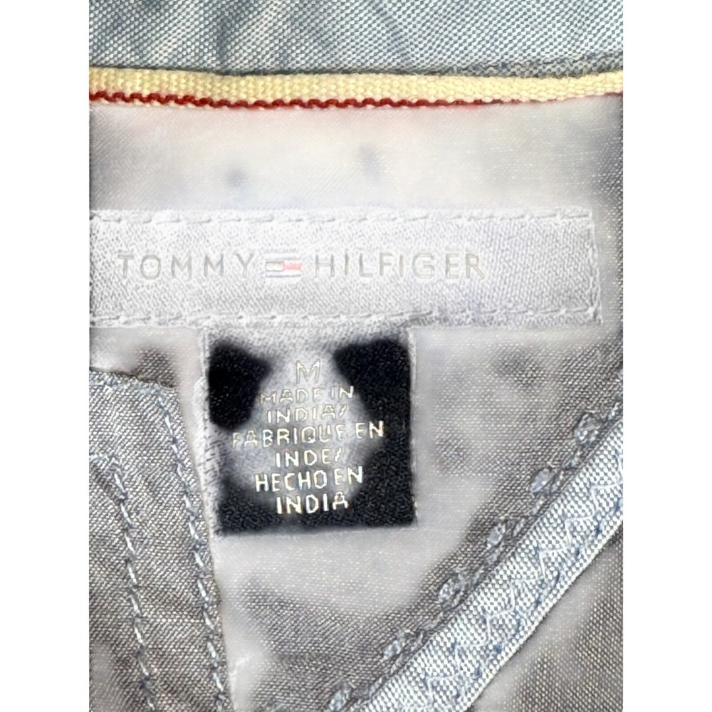 Tommy Hilfiger Popover Tunic‎ Womens M Blue Chambray Long Sleeve Pockets - Picture 3 of 12